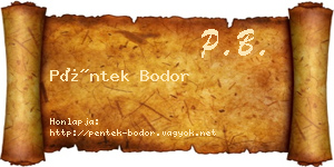 Péntek Bodor névjegykártya